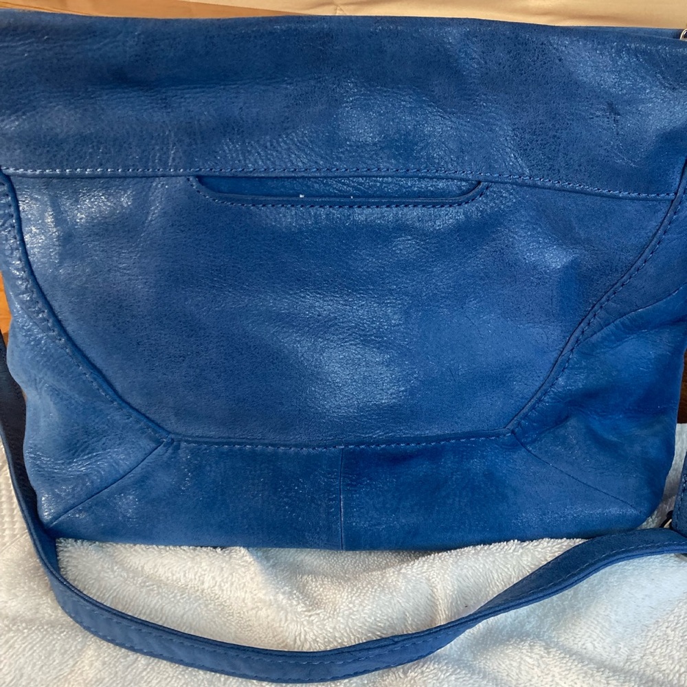 HOBO Bags Marlowe Medium Crossbody in  Cobalt textured leather.